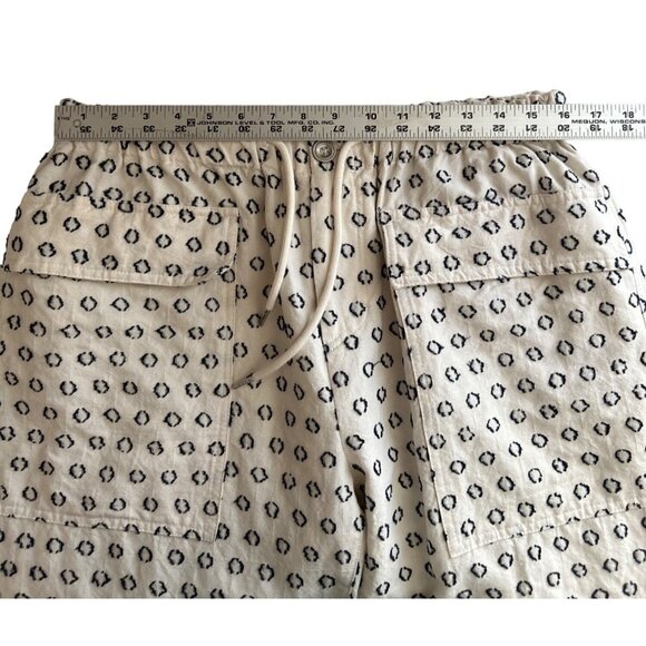 FORE Elastic Waist Ivory & Black Pants With Front Pockets - XL Linen Blend - Picture 5 of 7